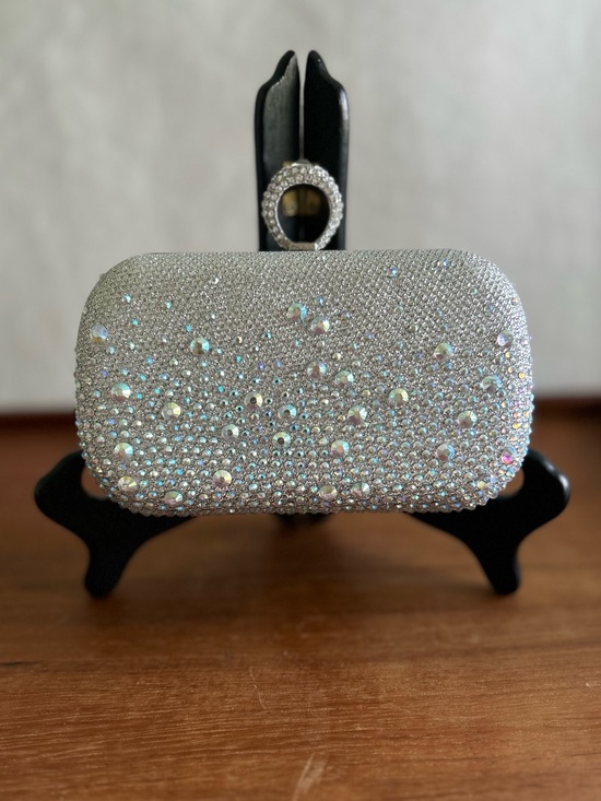 Charming Charlie RSVP Handbags - Charming Charlie RSVP Crystal Embellished Silver Evening Clutch